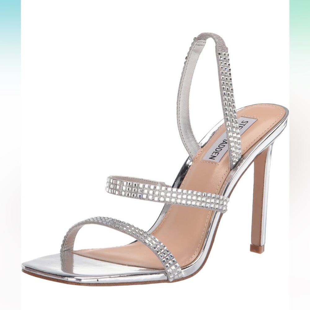 Steve Madden Gracey silver heels, sz 10